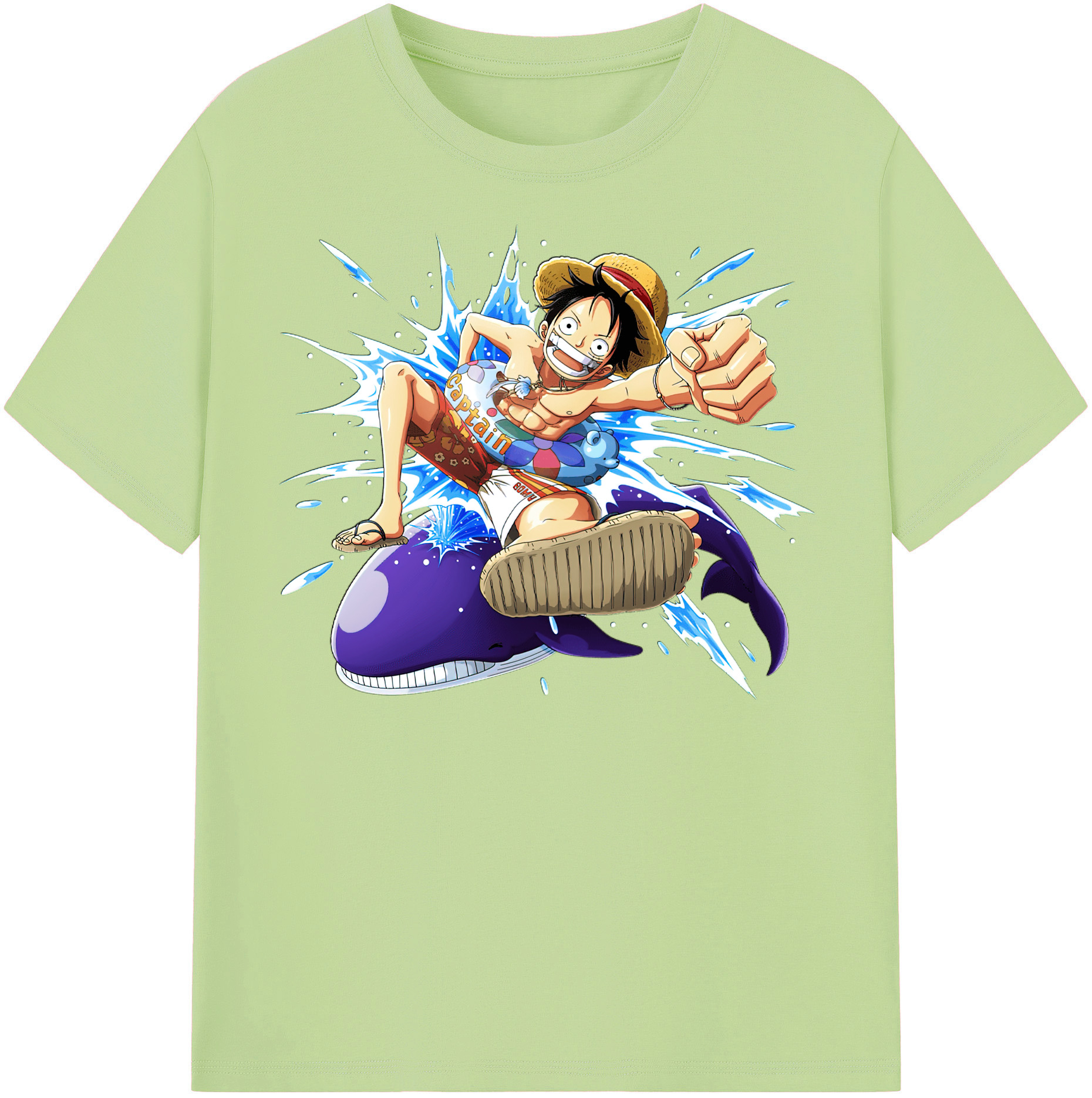 ワンピース モンキー・D・ルフィ ONE PIECE Monkey D. Luffy 綿100％半袖Tシャツ（フロントプリント）